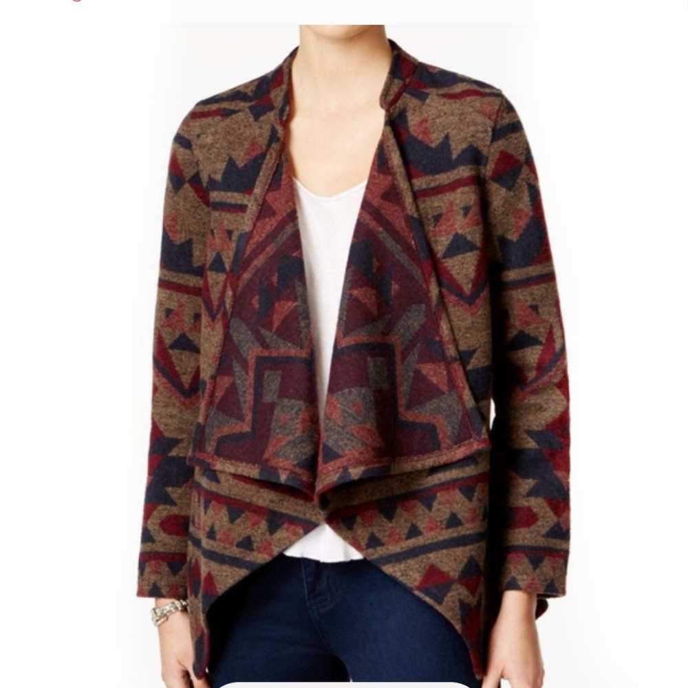 vintage America blue open drape jacket